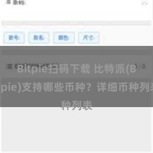 Bitpie扫码下载 比特派(Bitpie)支持哪些币种？详细币种列表